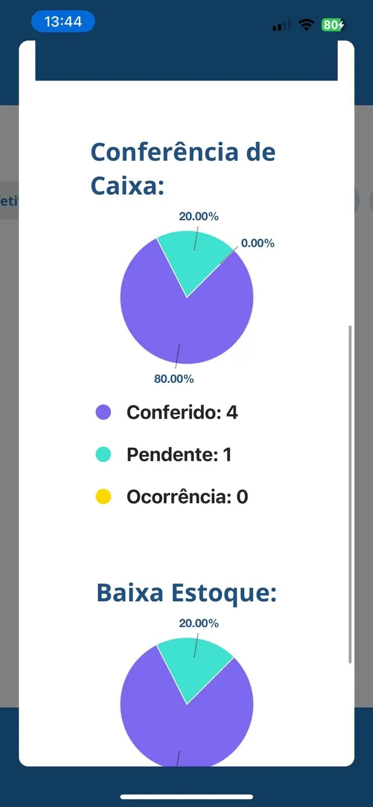App Vine: conferência de caixa